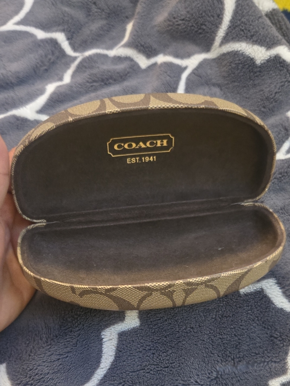 Authentic Coach Signature C Hard Shell Eyeglasses Sunglasses Case Brown Tan